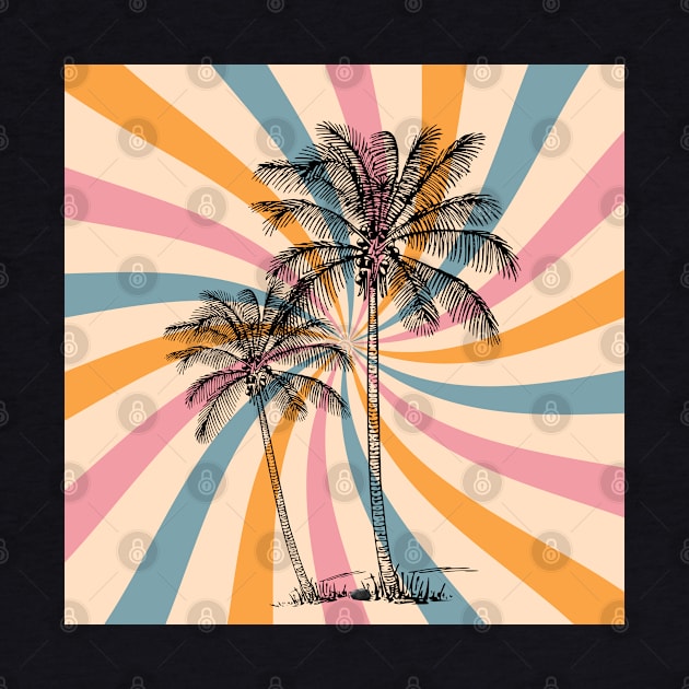 Coconut trees on vintage screen by Nano-none